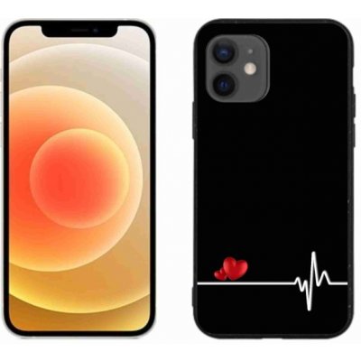 mmCase na iPhone 12 mini - srdce a tep černé pozadí – Zboží Mobilmania