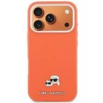 Karl Lagerfeld PU Karl and Choupette Heads Pins MagSafe Zadní Kryt pro iPhone 17 Pro Orange – Zboží Živě