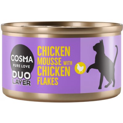 Cosma DUO Layer kuřecí pěna s kousky kuřete 24 x 70 g – Zbozi.Blesk.cz