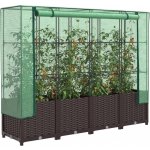 vidaXL Vyvýšený záhon se skleníkem ratanový vzhled 160 x 40 x 138 cm Hnědá – Hledejceny.cz