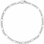 SILVEGO Zlatý náramek Figaro z bílého zlata - 3 mm FNN1292BGW – Hledejceny.cz