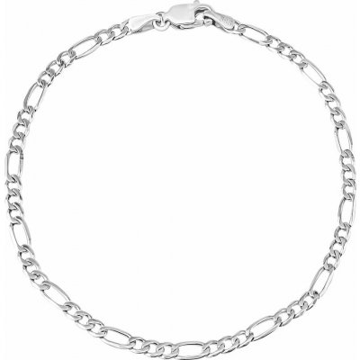 SILVEGO Zlatý náramek Figaro z bílého zlata - 3 mm FNN1292BGW – Hledejceny.cz