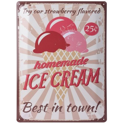 Plechová cedule - Homemade Icecream – Zboží Mobilmania