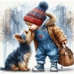 NORIMPEX Diamantové malování Chlapec s pejskem 30 x 40 cm – Hledejceny.cz