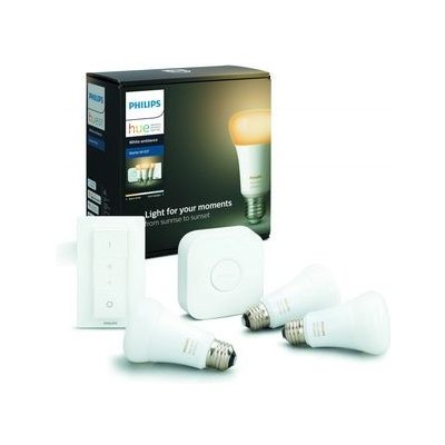 Propojovací zařízení Philips Hue BRIDGE a 3 ks LED žárovek E27 A19 9,5W (60W) White Ambience (2200-6 – Zbozi.Blesk.cz