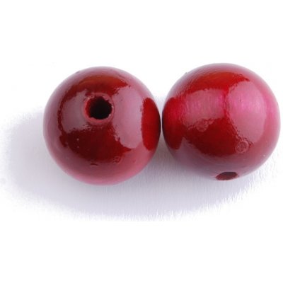 Dřevěné korálky 20mm - 2ks Barva: vínová – Zboží Dáma