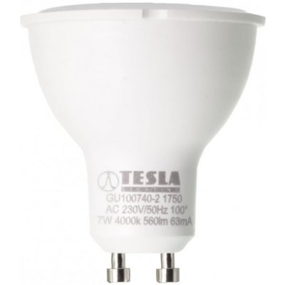 Tesla GU10 7W LED žárovka , GU10, 7W, 230V, 560lm, 4000K, denní bílá – Hledejceny.cz