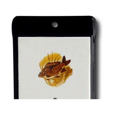 Venkovní teploměr smaltovaný, Černobílý 860x140 mm, Motiv Kapr – Zboží Mobilmania