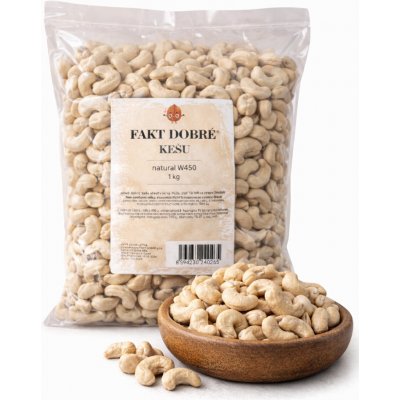 FAKT DOBRÉ kešu ořechy natural W450 1000 g – Zboží Dáma