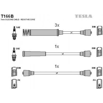 Sada kabelů pro zapalování TESLA T166B – Hledejceny.cz