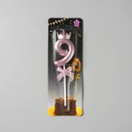 Dortisimo Svíčka růžovo-zlatá s korunkou číslo 9 – Zboží Dáma