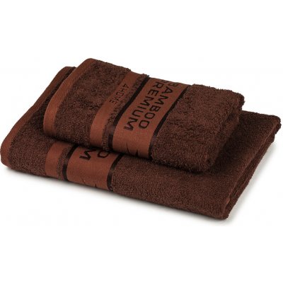 4Home Sada Bamboo Premium osuška a ručník tmavě hnědá 50 x 100 cm 70 x 140 cm – Zboží Mobilmania