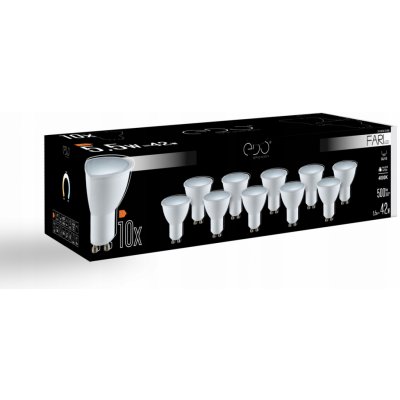 Edo Solutions Sada 10x FARI LED GU10 5,5W 4000K neutrální NW žárovka 500lm 120st