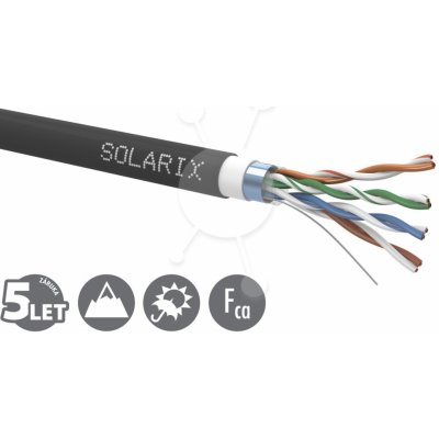 Solarix SXKD-5E-FTP-PVC+PE venkovní FTP, Cat5E, drát, PVC+PE, dvojitý plášť, cívka, 305m – Zboží Mobilmania