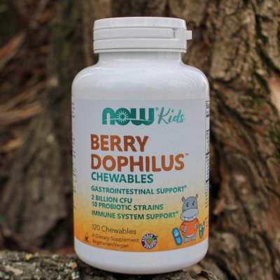 NOW Foods NOW Berry Dophilus Kids probiotika pro děti 120 žvýkacích pastilek