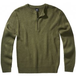 Brandit svetr pulover Armee zip 3/4 zelený