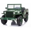 Beneo Elektrické autíčko USA ARMY 4X4 zelená třímístné MP3 Přehrávač se vstupem USB / SD odpružené náprvy