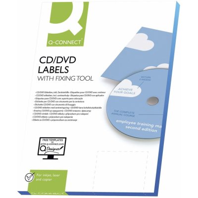 Q-Connect Etikety na CD/DVD Q-C, 117 mm, 2 x 25ks, bílé – Zboží Dáma