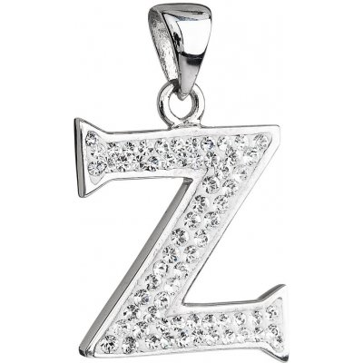 Evolution Group CZ Stříbrný přívěsek s krystaly Swarovski bílé písmeno Z 34102.1