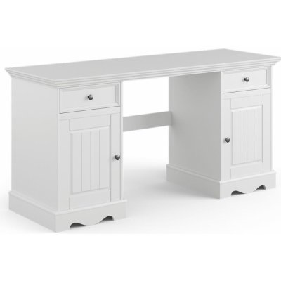 Bílý nábytek Psací stůl Belluno Elegante velký, bílý, masiv, borovice – Zboží Mobilmania