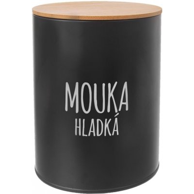 Orion dóza plech dřevo Mouka hladká dekor Black 2,3 l