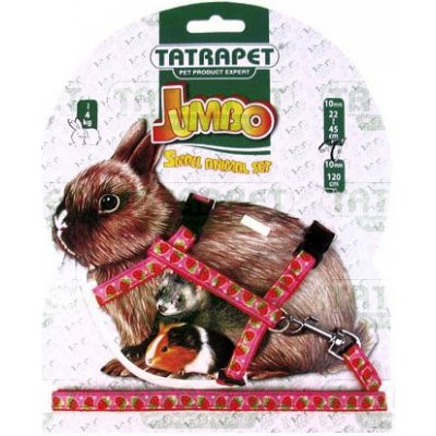 Tatrapet postroj a vodítko pro králíka 10 mm x 22 45/120 cm fosforově zelený – Zboží Mobilmania