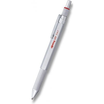 Rotring kuličkové pero Multipen 600 Silver 3 v 1 3 barvy + mechanická tužka 0,5 mm – Zboží Mobilmania