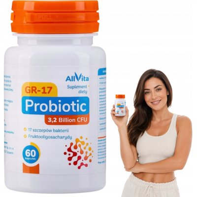Allvita Probiotikum na střeva GR-17 + FOS 17 kmenů 60 kapslí IBS SIBO – Hledejceny.cz