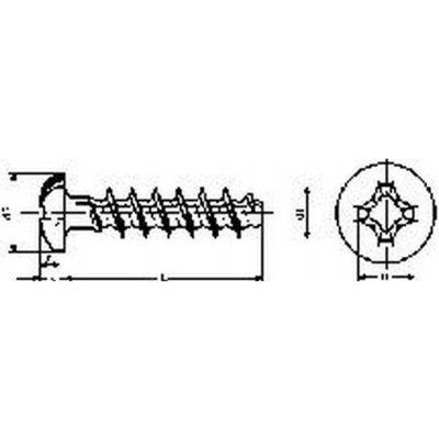 šroub 3.5x7 ZINEK půlkulatá hlava křížová drážka (PH), do plastu F tupé, EJOT – Zboží Mobilmania
