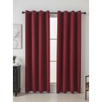 MKLuzkoviny.cz Blackout závěsy Elias vínová – 140 × 250 cm (2 ks) - kroužky – Sleviste.cz