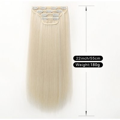 Vlasy clip in 4 pásy - perleťové blond rovné vlasové příčesky 55 cm – Zboží Mobilmania