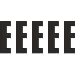 Samolepicí E černá samolepící vinylová fólie velikost znaku 200 mm – Sleviste.cz