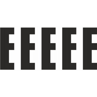 Samolepicí E černá samolepící vinylová fólie velikost znaku 200 mm – Sleviste.cz