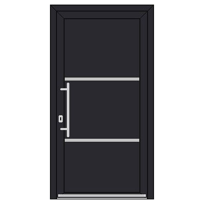 OknaDvereNaMiru.cz Vchodové dveře INOX 1415 antracit 110 x 215 cm – Zboží Mobilmania
