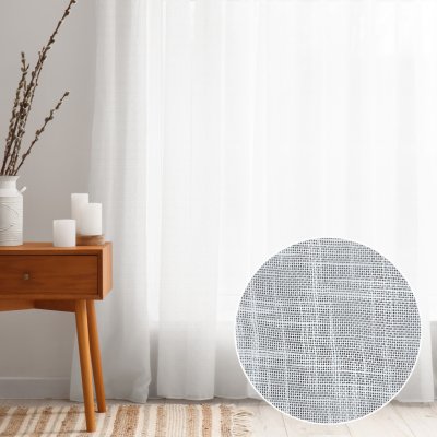 Voál krémově bílý žíhaný s olůvkem ZAC-002 výška 275 cm Šití na míru – Hledejceny.cz