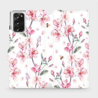 Pouzdro Mobiwear parádní flip Samsung Galaxy Note 20 - M124S Růžové květy