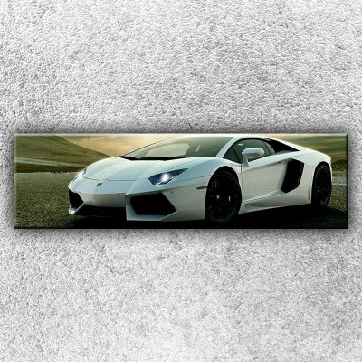 IMPAR Fotografie na plátno Stříbrné Lamborghini 1 140x40 cm – Zboží Mobilmania