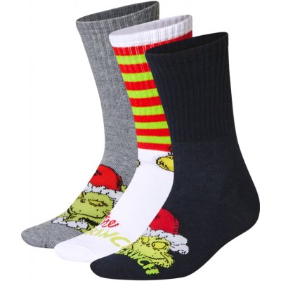 Dámské ponožky Grinch 3 páry navy modrá bílá šedá – Zboží Dáma