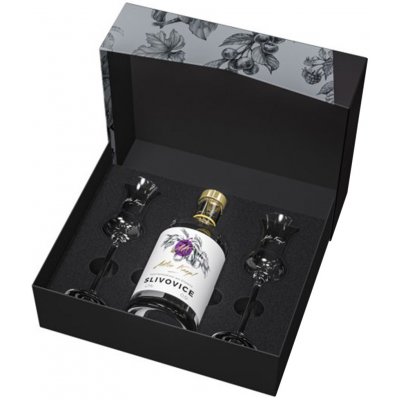 Anton Kaapl Slivovice 47% 0,5 l (dárkové balení 2 sklenice) – Zboží Dáma