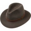 Klobouk Unisex hnědý klobouk Borsalino s hnědým koženým páskem