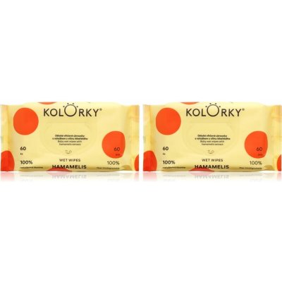 Kolorky Wet Wipes Kolorky Wet Wipes Hamamelis dětské jemné vlhčené ubrousky 2x2x60 ks – Hledejceny.cz