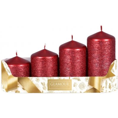 Sada adventních svíček, stupňovité TAURUS červená 5 x 6/7,5/9/10,5 cm, 4 ks – Hledejceny.cz