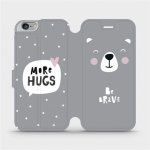 Pouzdro Mobiwear parádní flip Apple iPhone 6 / iPhone 6s - MH06P Be brave - more hugs – Zboží Mobilmania