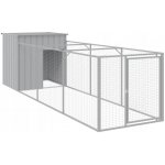 ZBXL Psí bouda s výběhem světle šedá 110 x 405 x 110 cm – Zboží Dáma