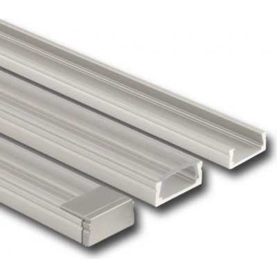 ML-761.003.02.1 Přisazený hliníkový profil PG, 15x7 mm, čirý difuzor, komplet, 1 m – Zboží Mobilmania