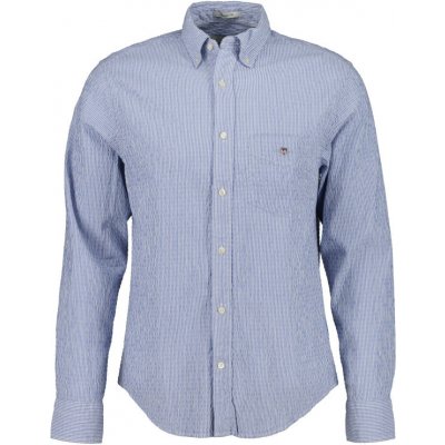 Gant košile reg Seersucker stripe modrá – Zboží Mobilmania