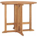 OMAXI 208489 Skládací zahradní jídelní stůl Ø 90 x 75 cm masivní teak – Hledejceny.cz