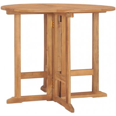 OMAXI 208489 Skládací zahradní jídelní stůl Ø 90 x 75 cm masivní teak – Hledejceny.cz