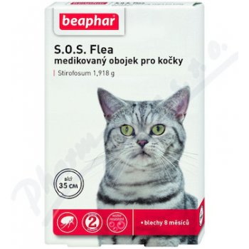 BEAPHAR SOS Flea and Tick 1.918g obojek pro kočky 35 cm