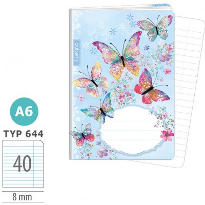 ARGUS Sešit A6 TYP 644 Butterfly – Zboží Dáma